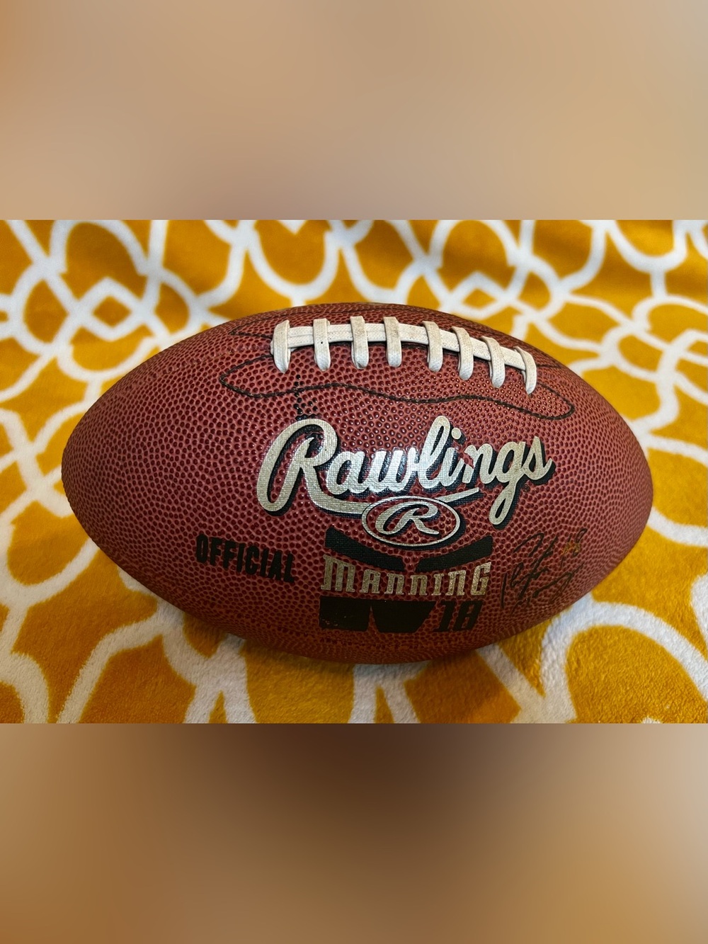 Peyton Manning Signed Rawlings Football "Manning 18"